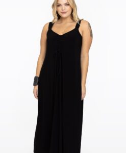 Yoek Mouwloze jurk | Zwart | Maat 38/40