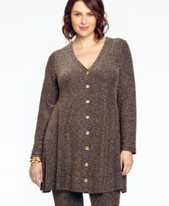 Yoek Vest wide bottom LUREX | Goud | Maat 46/48