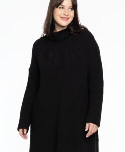 Yoek Gebreide trui met col | Zwart | Maat 58/60