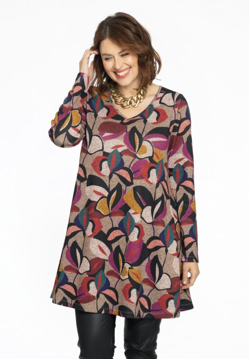 Yoek Tuniek wide bottom PICASSO | Licht Bruin | Maat 54/56