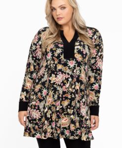Yoek Tuniek wide bottom PAISLEY | Zwart | Maat 50/52