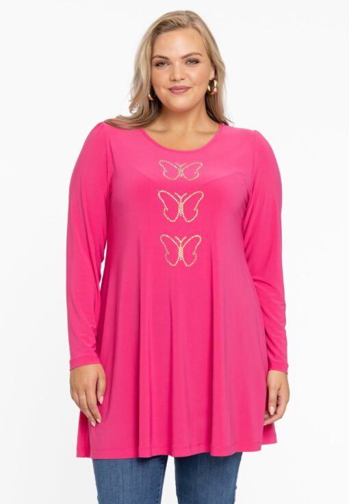Yoek Tuniek wide bottom RHINESTONES | Roze | Maat 54/56