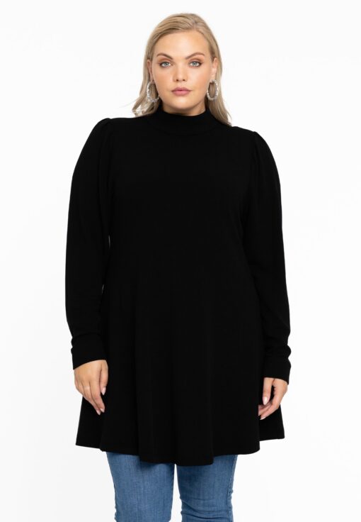 Yoek Tuniek wide bottom pofmouw | Zwart | Maat 38/40