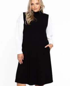 Yoek Mouwloze jurk A-lijn | Zwart | Maat 38/40