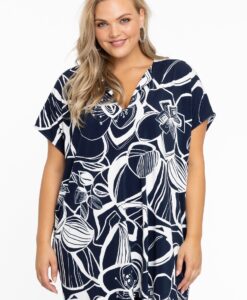 Yoek Wijde tuniek SKETCH | Blauw | Maat 50/52