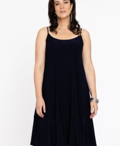 Yoek Jurk spaghetti | Blauw | Maat 50/52