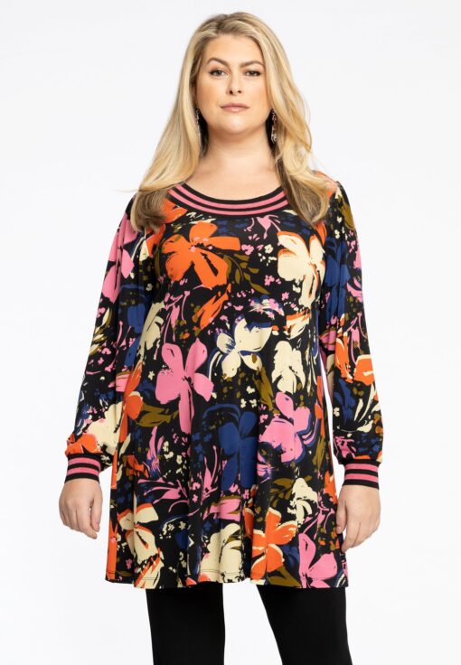 Yoek Tuniek Wide Bottom FIORE | Zwart | Maat 42/44
