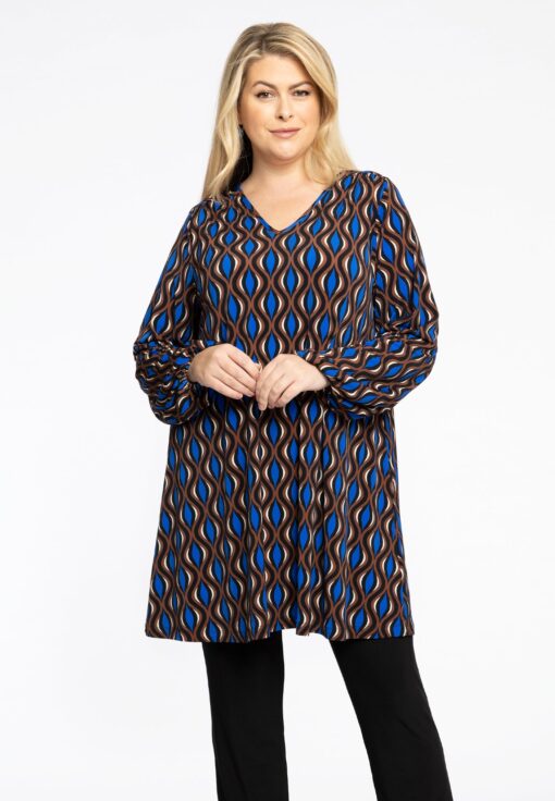 Yoek Tuniek Wide Bottom V-hals | Bruin | Maat 38/40
