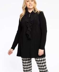 Yoek Tuniek met ruches | Zwart | Maat 58/60