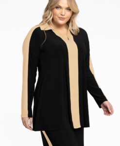 Yoek Tuniek Contrast Lines | Zwart | Maat 38/40