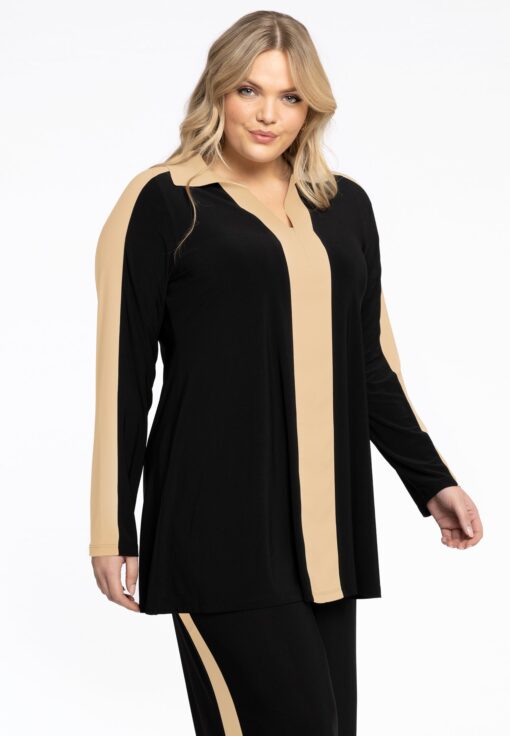 Yoek Tuniek Contrast Lines | Zwart | Maat 38/40