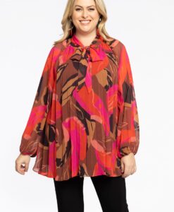 Yoek Tuniek Plissee met strik EVI | Roze | Maat 58/60
