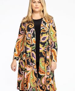 Yoek Geplooid vest PAISLEY | Zwart | Maat 38/40