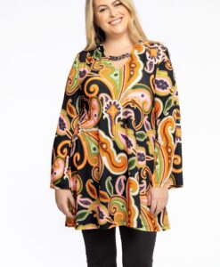 Yoek Tuniek Wide Bottom PAISLEY | Zwart | Maat 38/40