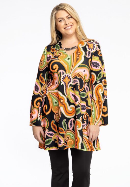 Yoek Tuniek Wide Bottom PAISLEY | Zwart | Maat 38/40