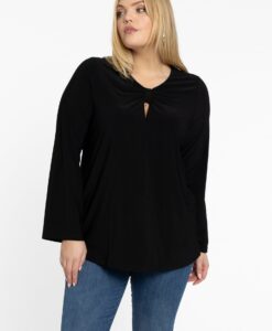 Yoek Tuniek met v-hals opening | Zwart | Maat 46/48