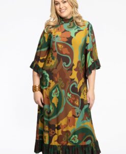 Yoek Jurk met turtle neck MAUDE | Groen | Maat 42/44