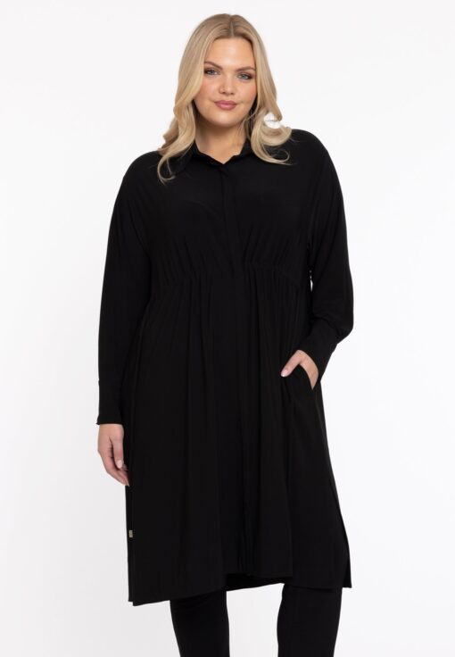 Yoek Tuniek met tailleband | Zwart | Maat 42/44