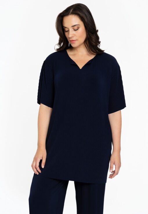 Yoek Tuniek PLISSE | Blauw | Maat 46/48