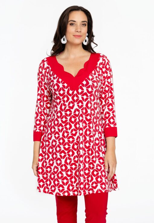 Yoek Tuniek wide bottom PENELOPE | Rood | Maat 42/44