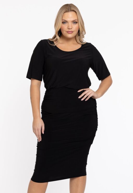 Yoek Geplooide rok | Zwart | Maat 38/40