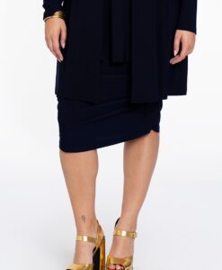 Yoek Geplooide rok | Blauw | Maat 54/56