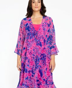 Yoek Cardigan met ruches FIERCE | Roze | Maat 42/44
