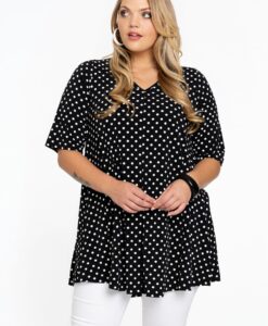 Yoek Tuniek swing DOTS | Zwart | Maat 42/44