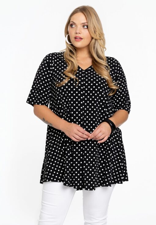Yoek Tuniek swing DOTS | Zwart | Maat 42/44
