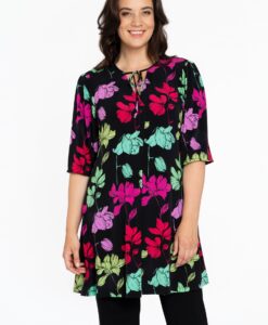 Yoek Tuniek met strik | Zwart | Maat 46/48