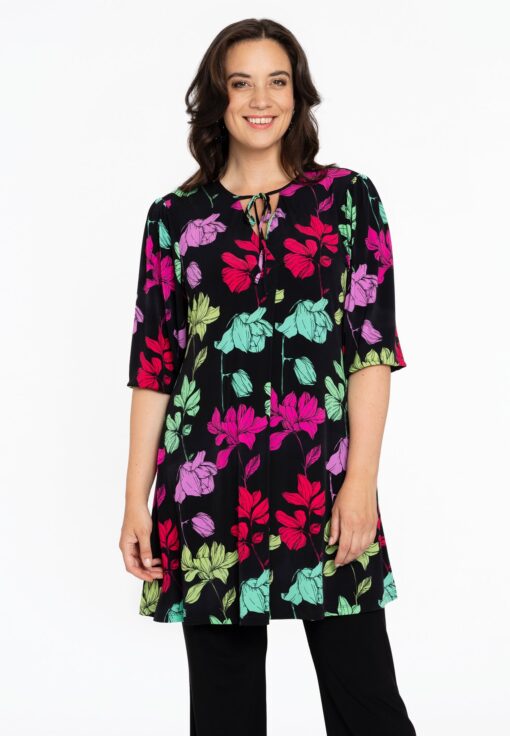 Yoek Tuniek met strik | Zwart | Maat 46/48