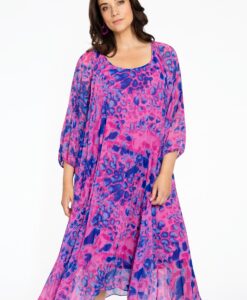 Yoek Jurk plisse FIERCE | Roze | Maat 38/40