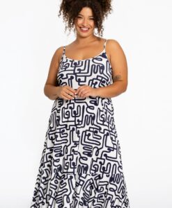 Yoek Jurk spaghetti MAZE | Wit | Maat 42/44