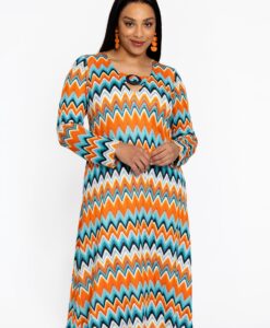 Yoek Jurk ajour SUNSET | Oranje | Maat 38/40