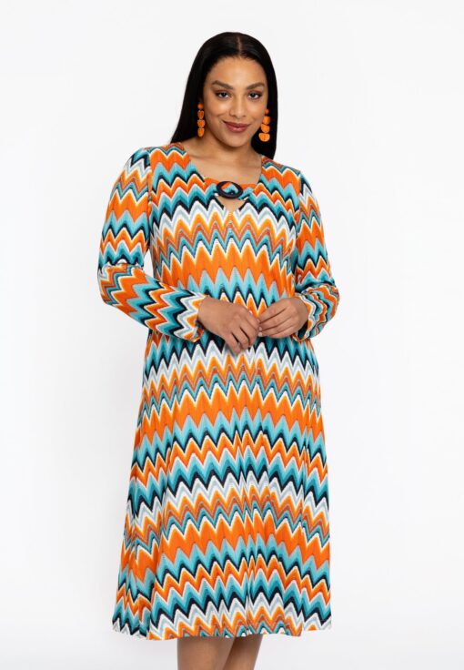Yoek Jurk ajour SUNSET | Oranje | Maat 38/40