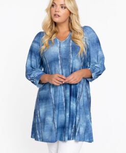 Yoek Tuniek wide bottom FRAYED | Blauw | Maat 46/48
