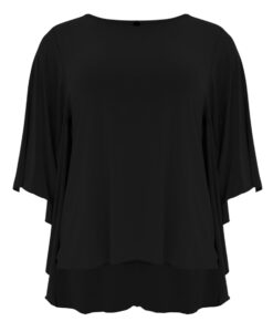 Yoek Tuniek met cape | Zwart | Maat 46/48