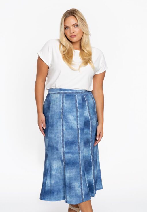 Yoek Mermaid rok FRAYED | Blauw | Maat 38/40