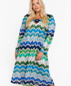 Yoek Jurk ajour GARDENIA | Blauw | Maat 38/40