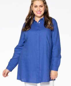 Yoek Overhemdblouse linnen | Licht Blauw | Maat 38/40