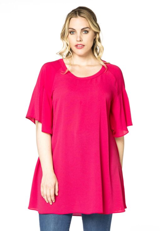 Yoek Tuniek wijde mouwen | Roze | Maat 54/56