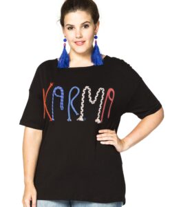 Yoek Shirt wide KARMA | Zwart | Maat 50/52
