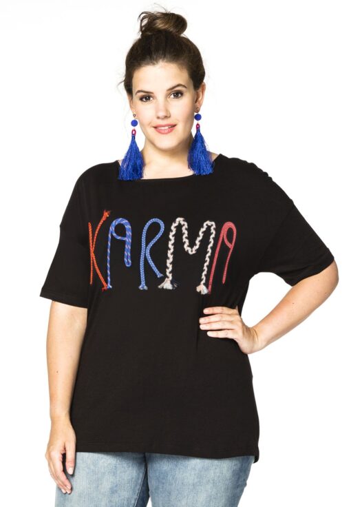 Yoek Shirt wide KARMA | Zwart | Maat 50/52