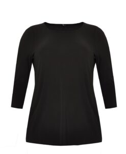 Yoek Recht shirt 3/4 mouwen | Zwart | Maat XXL