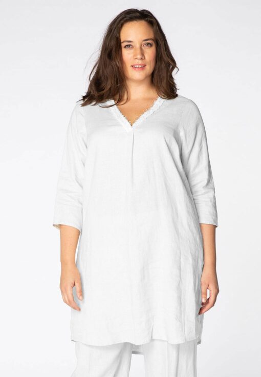 Yoek Tuniek met parels | Wit | Maat 50/52