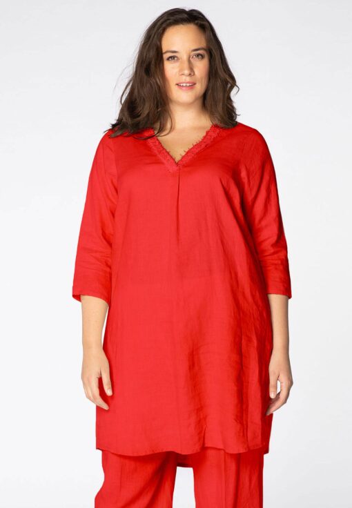 Yoek Tuniek met parels | Rood | Maat 42/44