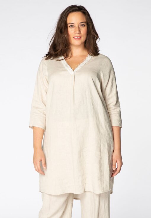 Yoek Tuniek met parels | Bruin | Maat 42/44