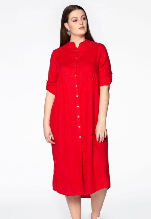 Yoek Blouse long roll up sl | Rood | Maat 38/40