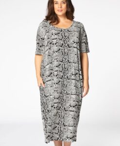 Yoek Midi jurk | Wit | Maat 54/56