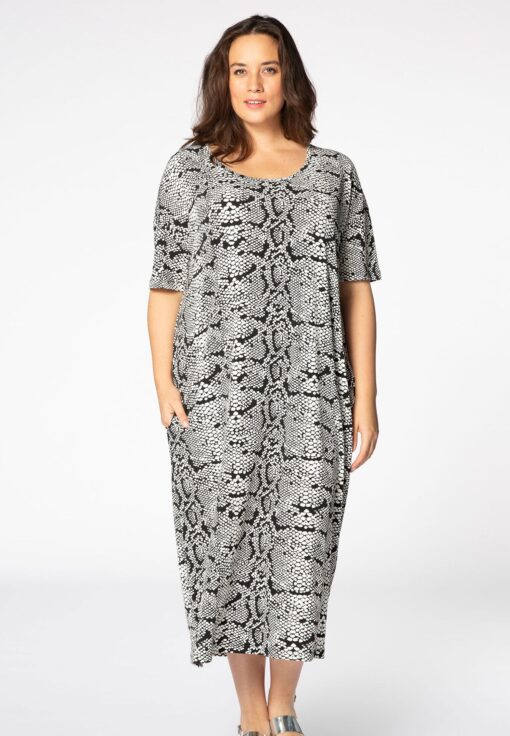 Yoek Midi jurk | Wit | Maat 54/56